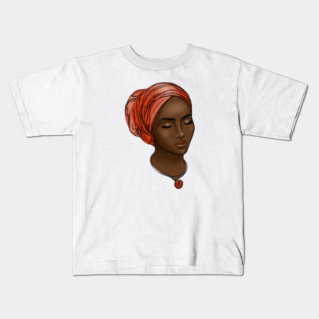 Beautiful african girl Kids T-Shirt by Kuchinska design